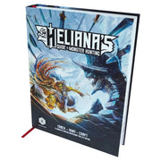 Heliana's Guide to Monster Hunting: Core Hardcover Book - Hardcover RPG book titled Heliana's Guide to Monster Hunting with dark fantasy artwork and red ribbon marker.