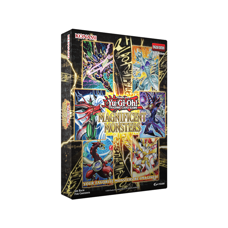 Yu-Gi-Oh: Magnificent Monsters Display (PREORDER) - Yu-Gi-Oh Magnificent Monsters Display box featuring colorful monster artwork and gold-foil accents on black background.