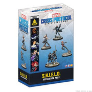 Marvel: Crisis Protocol – S.H.I.E.L.D Affiliation Pack - Marvel Crisis Protocol miniatures game S.H.I.E.L.D Affiliation Pack box showing six detailed character miniatures on stands.