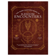 D&D 5E: Game Master's Book of Random Encounters - Dark red softcover book with gold ornate border and fantasy-themed symbols titled The Game Master's Book of Random.