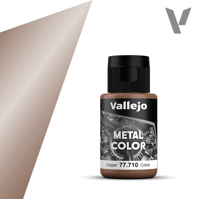 Vallejo Metal Color: Copper (32ml) - Small plastic bottle of metallic copper paint with black flip-top cap and Vallejo branding.