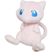 Pokémon All Star Collection - Mew Plush, 6" - Soft light pink Mew plush with large blue eyes, sitting pose, 6-inch Pokémon toy.