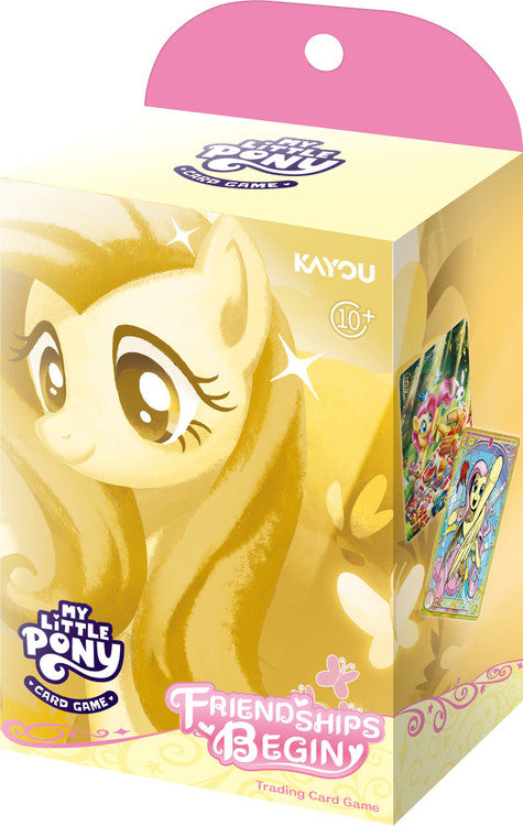 My Little Pony Trading Card Game: Friendships Begin Starter Deck - Fluttershy (PREORDER) - My Little Pony Trading Card Game starter deck box featuring Fluttershy in soft yellow and pink tones with vibrant character.