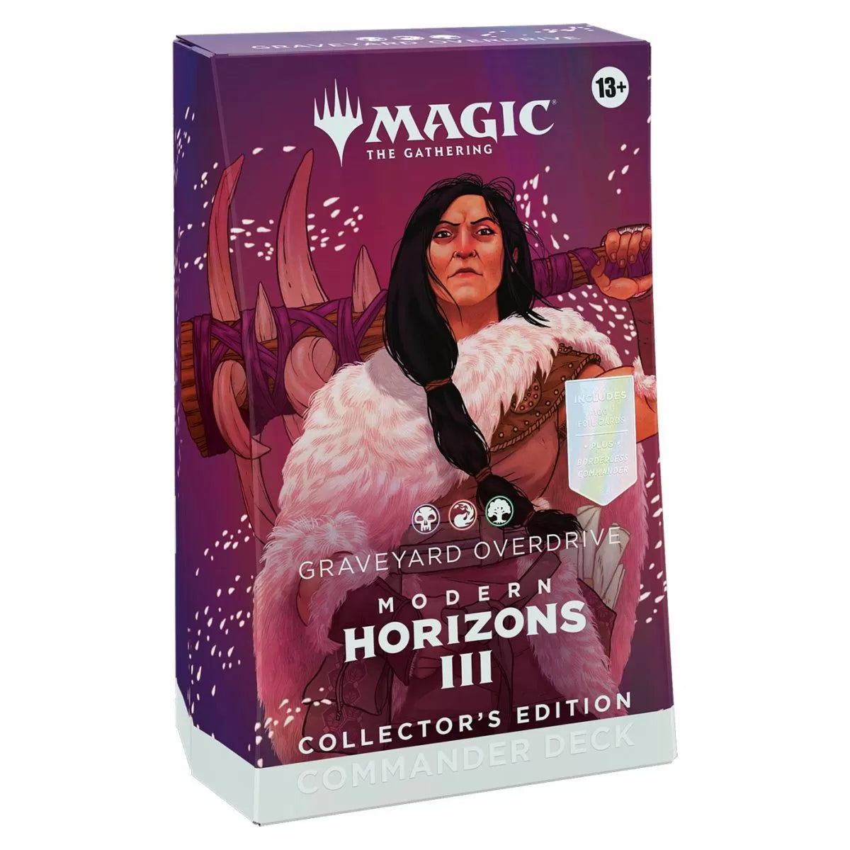 Magic: The Gathering - Modern Horizons 3 Collectors Commander - Graveyard Overdrive - The Gathering Modern Horizons III Collector’s Commander Graveyard Overdrive box with dark purple background and artwork of a