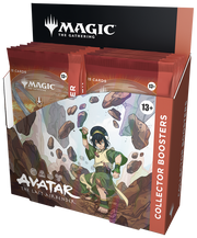 Magic: The Gathering - Avatar: The Last Airbender Collector Booster Box - The Gathering Avatar: The Last Airbender collector booster box with colorful character artwork on front and red-orange.