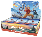Magic: The Gathering - Avatar: The Last Airbender Play Booster Box - The Gathering Avatar: The Last Airbender play booster display box with colorful character art and blue sky background.