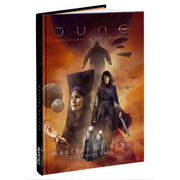 Dune RPG: Masters of Dune - Hardcover Dune RPG book with orange-brown cover featuring characters and sci-fi elements.