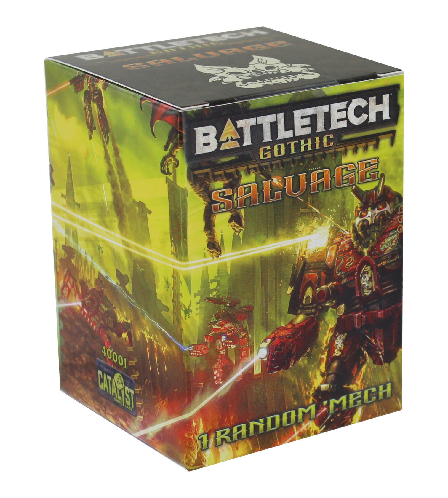 BattleTech: Salvage Blind Box - Gothic (PREORDER) - BattleTech Salvage Blind Box featuring Gothic mech artwork in green and red tones with bold logo and random mech text.