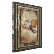 Ecryme: Player’s Guide - Player’s Guide with ornate gold and red border and dragon rider illustration.