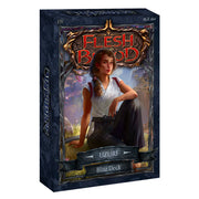 Flesh and Blood - Outsiders - Blitz Deck - Uzuri - Flesh and Blood Outsiders Blitz Deck Uzuri box featuring a red-haired woman in white blouse and dark pants sitting outdoors.