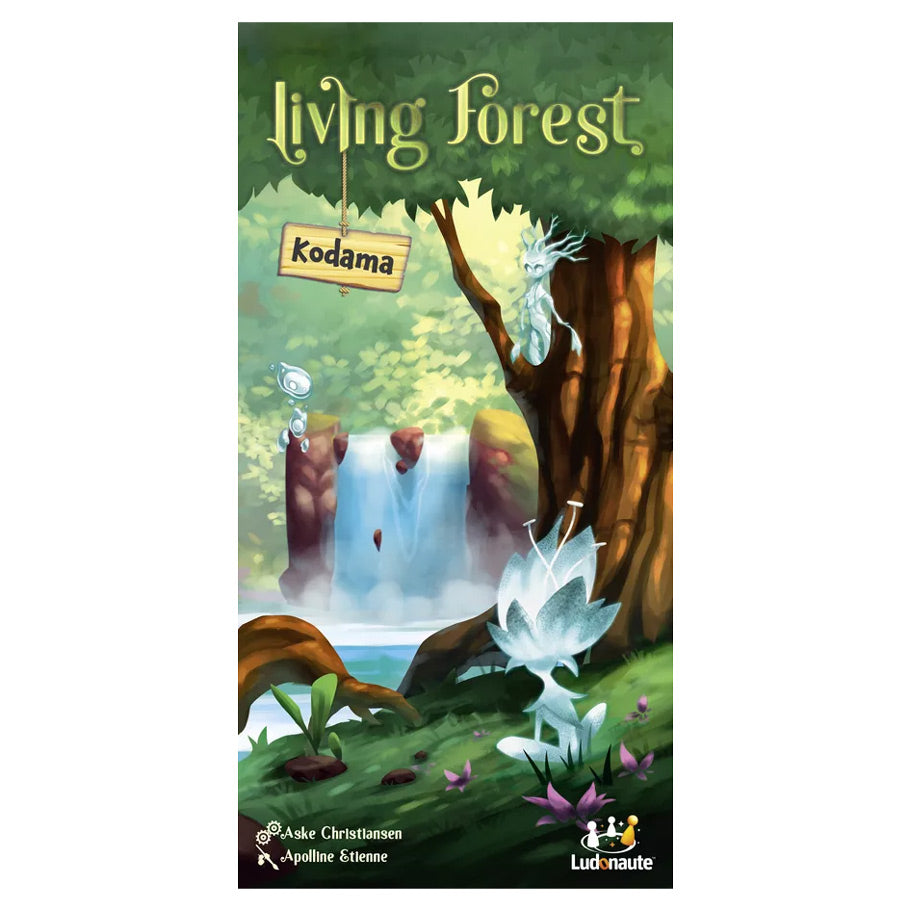 Living Forest: Kodama Expansion - Living Forest Kodama Expansion box with green forest background, waterfall, large tree, and glowing white Kodama spirit.