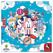 The Same Game - Colorful circular board game box with playful cartoon characters and bold white and pink text reading The Same Game on a.