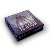 Icaion: Essential Edition - Square dark purple game box with a towering robot illustration and bold white "ICAION" text on the cover.
