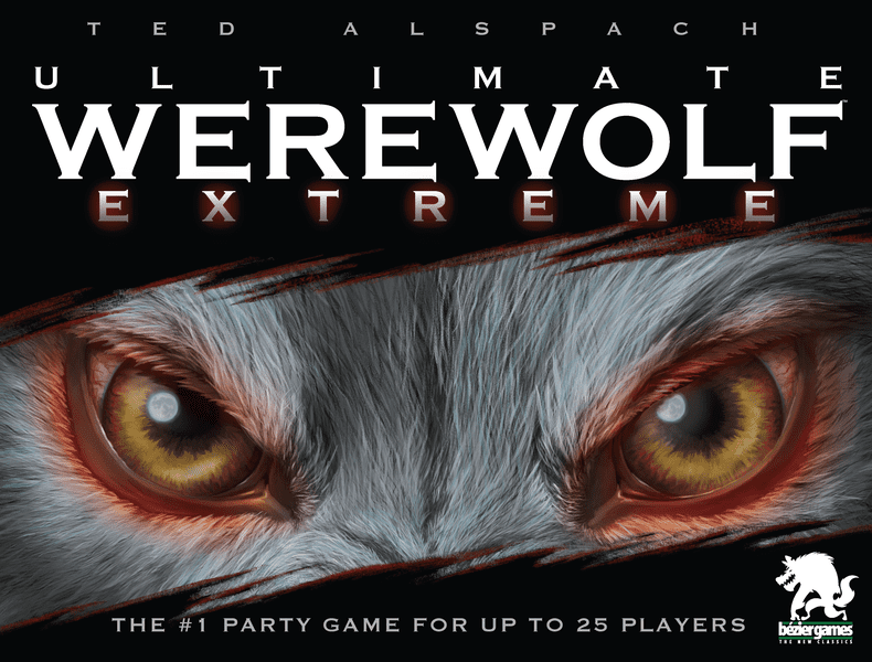 Ultimate Werewolf Extreme (PREORDER) - Close-up of intense orange and yellow werewolf eyes with gray fur on black background, bold white and red text "Ultimate.