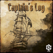 Captain's Log - Vintage-style game box cover with sepia-toned illustration of a tall sailing ship and scripted title "Captain's Log".