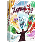 Ensemble - Colorful board game box featuring a man in a suit casting magical beams toward a ship, parrot, and various objects.