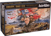 Axis & Allies: 1940 Europe, Second Edition (PREORDER) - 1940 Europe board game box with WWII illustrations, vintage map background, and military figures on cover.