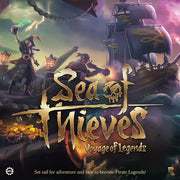 Sea of Thieves: Voyage of Legends - Sea of Thieves game cover featuring a pirate ship battle scene at dusk with dark purple and blue skies, gold treasure coins,