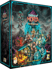 Children of Morta - Dark fantasy-themed board game box with colorful, detailed character artwork and glowing blue-green title text.