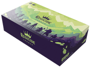 Regicide Legacy (PREORDER) - Rectangular game box with green and purple gradient landscape art featuring silhouettes of adventurers and a castle.