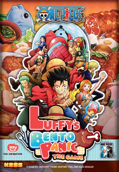 One Piece: Luffy's Bento Panic - Colorful board game box featuring One Piece characters with bento food-themed graphics and bold red and blue title text.