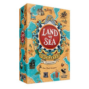 Land vs Sea: Uncharted (PREORDER) - Board game box with vintage map design featuring blue waterways, castles, ships, and a red emblem reading "Land vs Sea.
