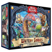 Hero Realms: Watery Graves Campaign Deck (PREORDER) - Hero Realms Watery Graves Campaign Deck box with aquatic monster, pirate ship, and fantasy characters on dark blue.