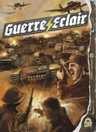 Guerre Eclair (PREORDER) - War-themed board game box with tanks, soldiers, and explosions in sepia tones and bold white title Guerre Eclair.