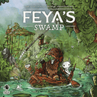 Feya's Swamp (PREORDER) - Fantasy board game box with detailed swamp scene featuring diverse woodland creatures and a large turtle boat in green and.