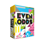 Even Odds (PREORDER) - Colorful geometric patterned box for Even Odds strategy game with bold black and white text on front.