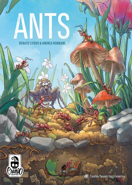 ANTS (PREORDER) - Colorful illustrated book cover featuring detailed fantasy ants and mushrooms in a vibrant natural setting.