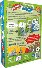 Frank's Zoo (PREORDER) - Bright green Frank’s Zoo card game box with cartoon animals and playful typography on front cover.