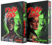 Final Girl: The Green Terror (PREORDER) - The Green Terror board game featuring a fierce woman with a scarred face against a glowing green jungle background.