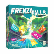 Frenzy Falls - Colorful Frenzy Falls card game box featuring vibrant cards and a lush jungle waterfall background.