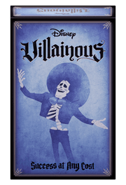Disney Villainous: Success At Any Cost (PREORDER) - Disney Villainous Success At Any Cost game box with blue background and illustrated skeleton character in a large hat.