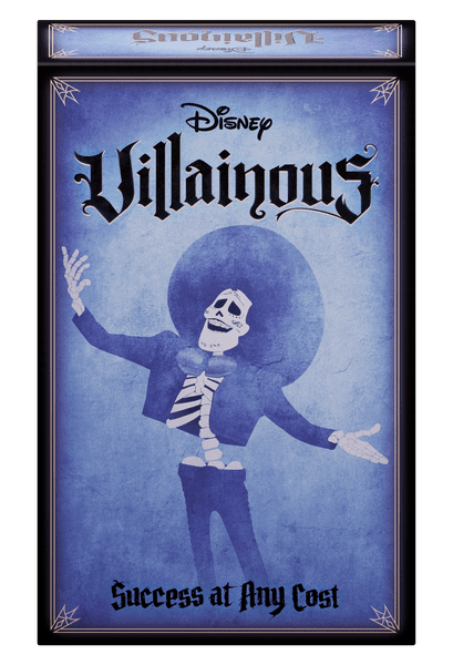 Disney Villainous: Success At Any Cost (PREORDER) - Disney Villainous Success At Any Cost game box with blue background and illustrated skeleton character in a large hat.