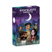 Werewolves Among Us (PREORDER) - Werewolves Among Us board game box with cartoon villagers under a crescent moon in a purple night sky background.