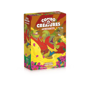Combo Creatures: The Witty Ones (PREORDER) - Colorful card game box featuring whimsical creatures in red, yellow, green, and brown tones with playful illustrations and.