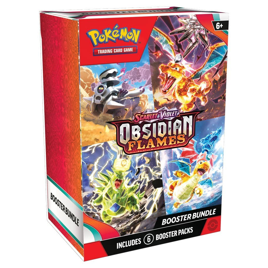 Pokémon Trading Card Game - Scarlet and Violet - Obsidian Flames Booster Bundle - Pokémon Trading Card Game Scarlet and Violet Obsidian Flames Booster Bundle box with vibrant fiery and crystalline artwork.