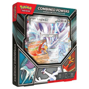 Pokémon TCG: Combined Powers Premium Collection - Pokémon Combined Powers Premium Collection box with Lugia-themed design and holographic cards visible through window.