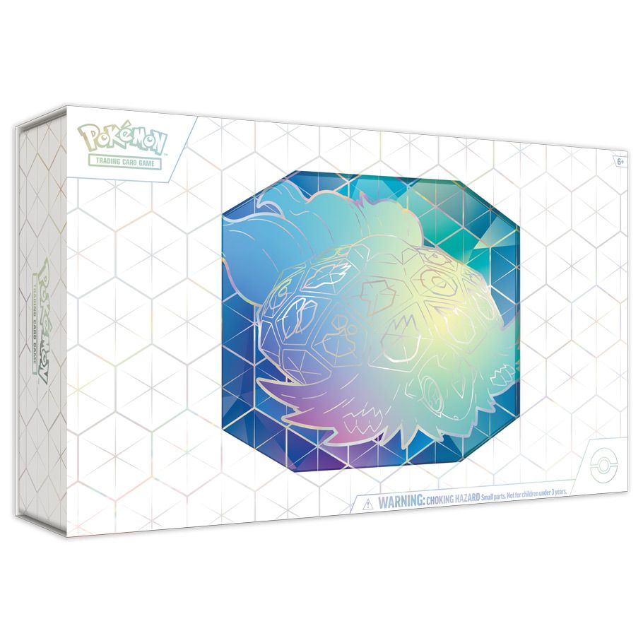 Pokemon: Terapagos ex Ultra-Premium Collection - White rectangular box with holographic blue and green octagonal design featuring Terapagos Pokémon illustration and subtle.