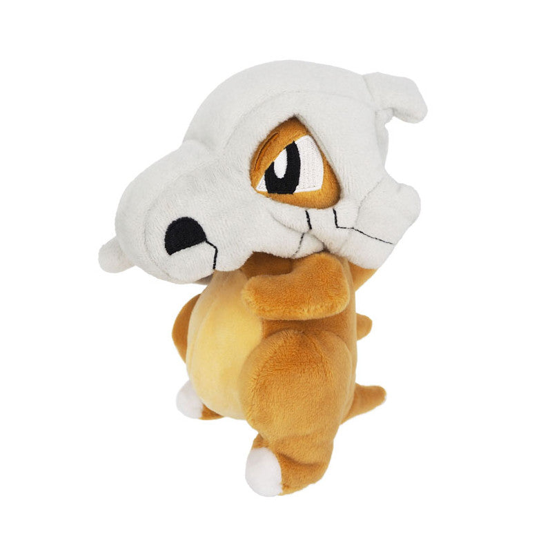 Pokémon All Star Collection - Cubone Plush - Brown Cubone plush with large white skull helmet and embroidered eyes, soft fabric toy.