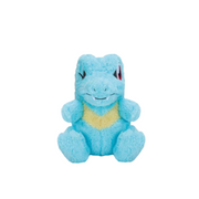 Pokemon Mecha Mofugutto Cozy Healing Plush - Totodile - Soft light blue Totodile plush with yellow chest patch, stitched facial details, and rounded limbs.