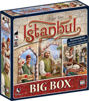 Istanbul: Big Box - Beige and red Istanbul Big Box board game with illustrated Middle Eastern market scenes and bold title lettering.