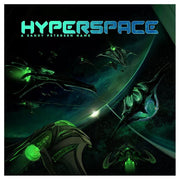 Hyperspace - Dark space scene with green-lit futuristic spacecraft near a large planet, "Hyperspace" title in blue letters.