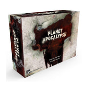 Planet Apocalypse Core Game - Board game box with a cracked, weathered map design and dark blood-red stains surrounding bold white text reading Planet.