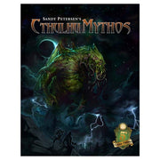 D&D 5E: Sandy Petersen's Cthulhu Mythos - Dark fantasy book cover featuring a green, tentacled monster against a stormy night sky with lightning and a glowing moon.