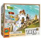 Trek 12 - Trek 12 board game box showing hikers climbing a mountain with temple and colorful flags in the background.