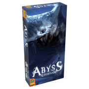 Abyss: Leviathan Expansion - Dark blue game box featuring a menacing sea monster with sharp teeth emerging from water, titled Abyss Leviathan Expansion.