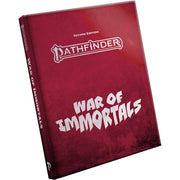 Pathfinder 2E: War of Immortals Special Edition - Red hardcover book with silver embossed title "War of Immortals" and "Pathfinder" logo on front cover and spine.